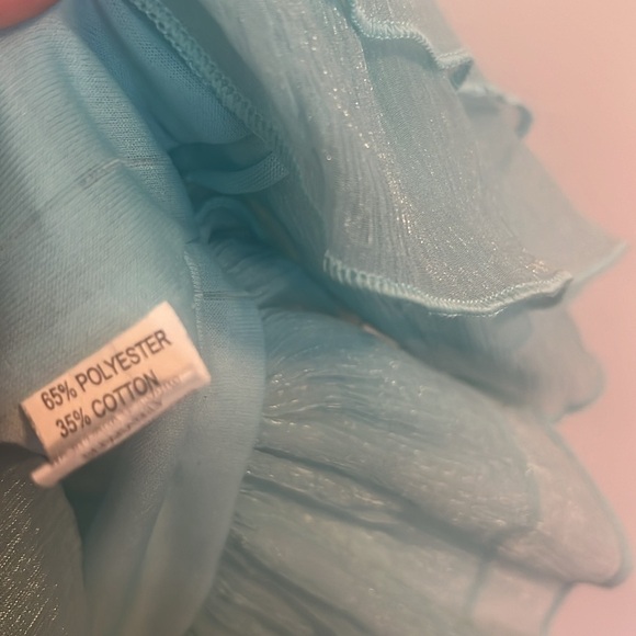 Regencycore J2 baby blue dusk blouse size M wave soft fabric sheer fairycor 100 - Picture 6 of 12